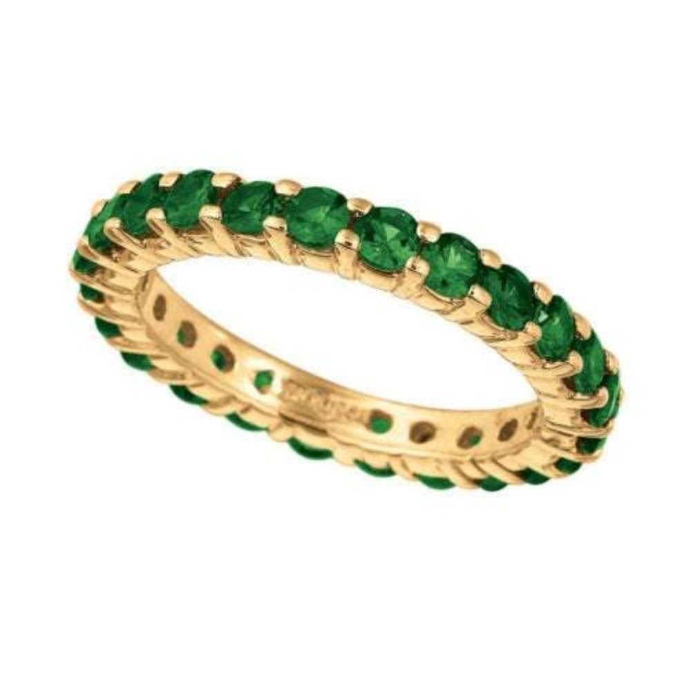 2.80 Ct Round Cut Tsavorite Eternity Ring Band 14K
